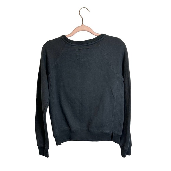 VTG. Abercrombie &‎ Fitch Sweatshirt Long Sleeve V-neck Women’s M Academia Black - Picture 3 of 7